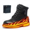 Genuine Leather Heated Boots for Men with Five-Level Heating System Rechargeable 20000mAh Battery Winter Waterproof Warm Snow Work Boot Rechargeable Electric Heating Foot Warmers