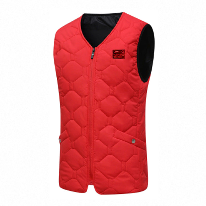 20 Heating Areas Smart Electric Heated V-Neck Vests for Men Women 3 Levels of Temperature Hoodless Casual Full Zip Warm Waistcoat
