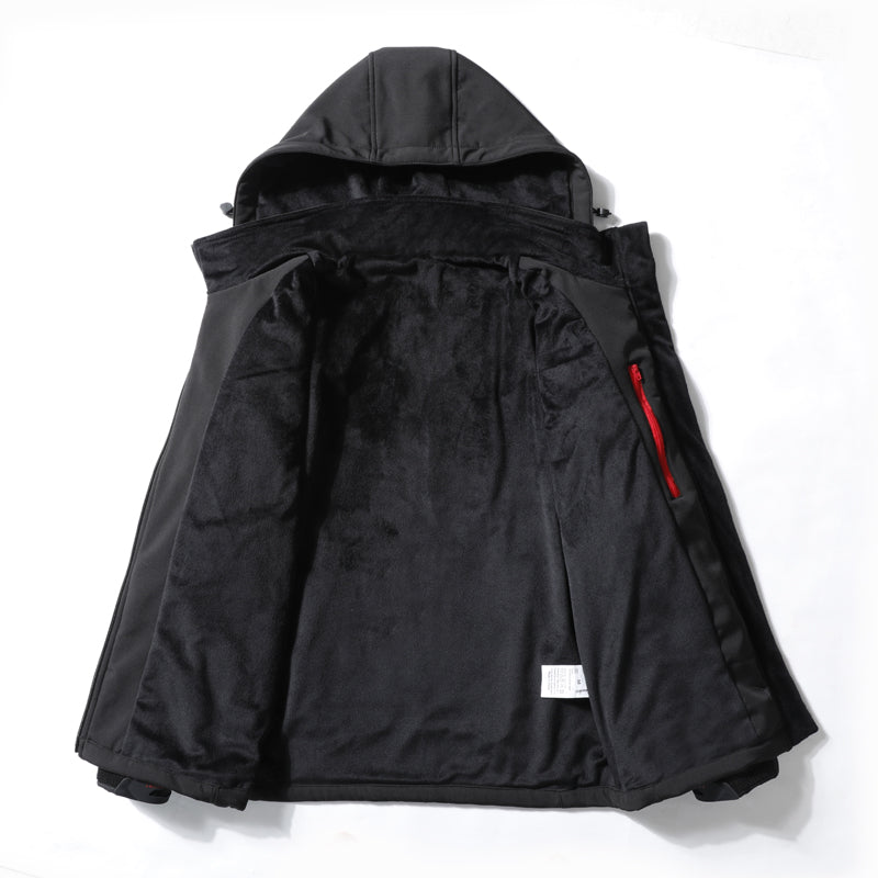 Windproof and Waterproof Fleece Heated Hoodie Jacket for Men Women with 21 Heating Areas 4 Zones Control USB Electric Rechargeable Heated Winter Coats for Skiing Hiking Camping