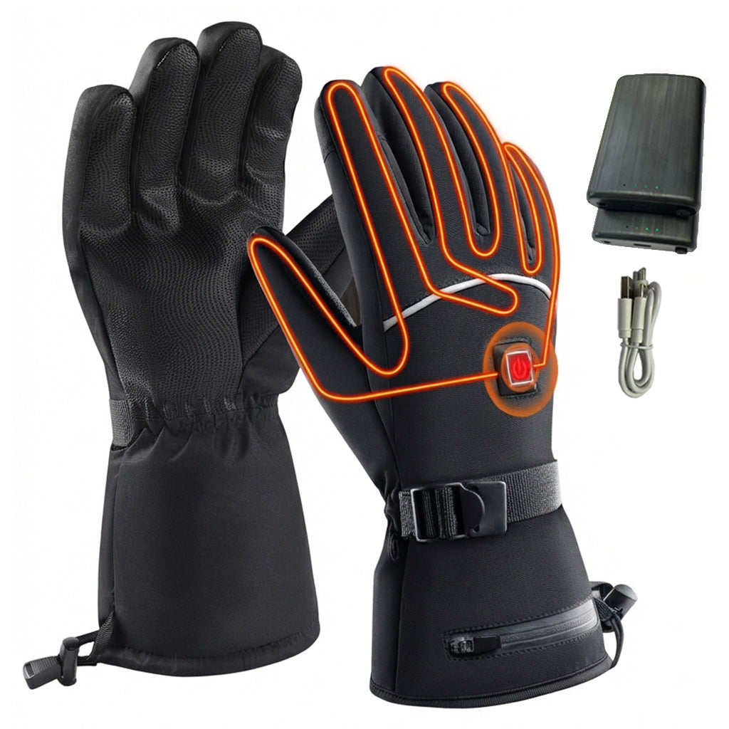 Unisex Heated Gloves with 2Pcs 8500mAh Battery, Anti Slip, 3 Heat Settings, Touchscreen Warming Gloves for Skiing, Motorcycle