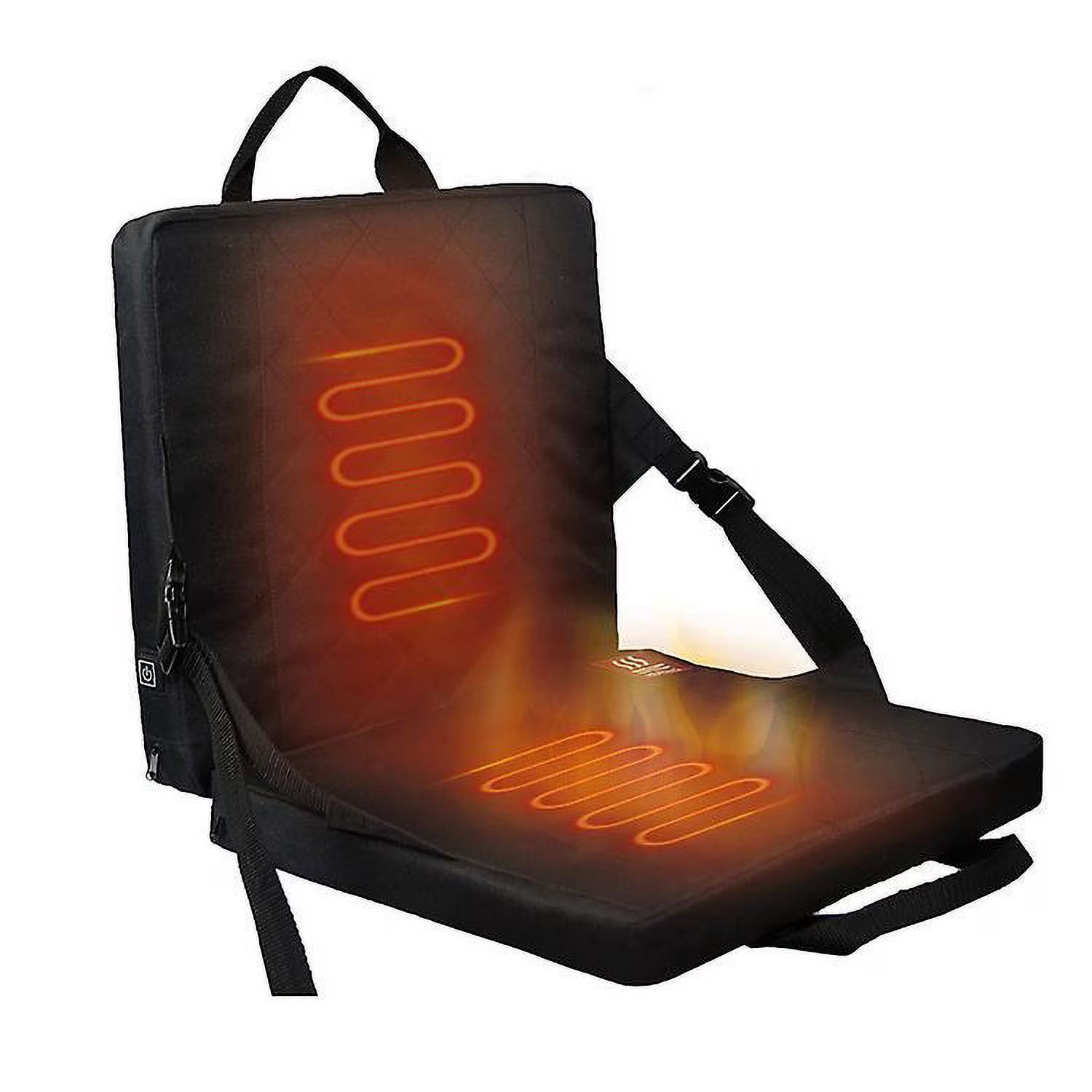 Portable Heated Seat Pad 3 Level Heating Folding Heated Outdoor Chair with Handle Adjustable Heated Stadium Seats