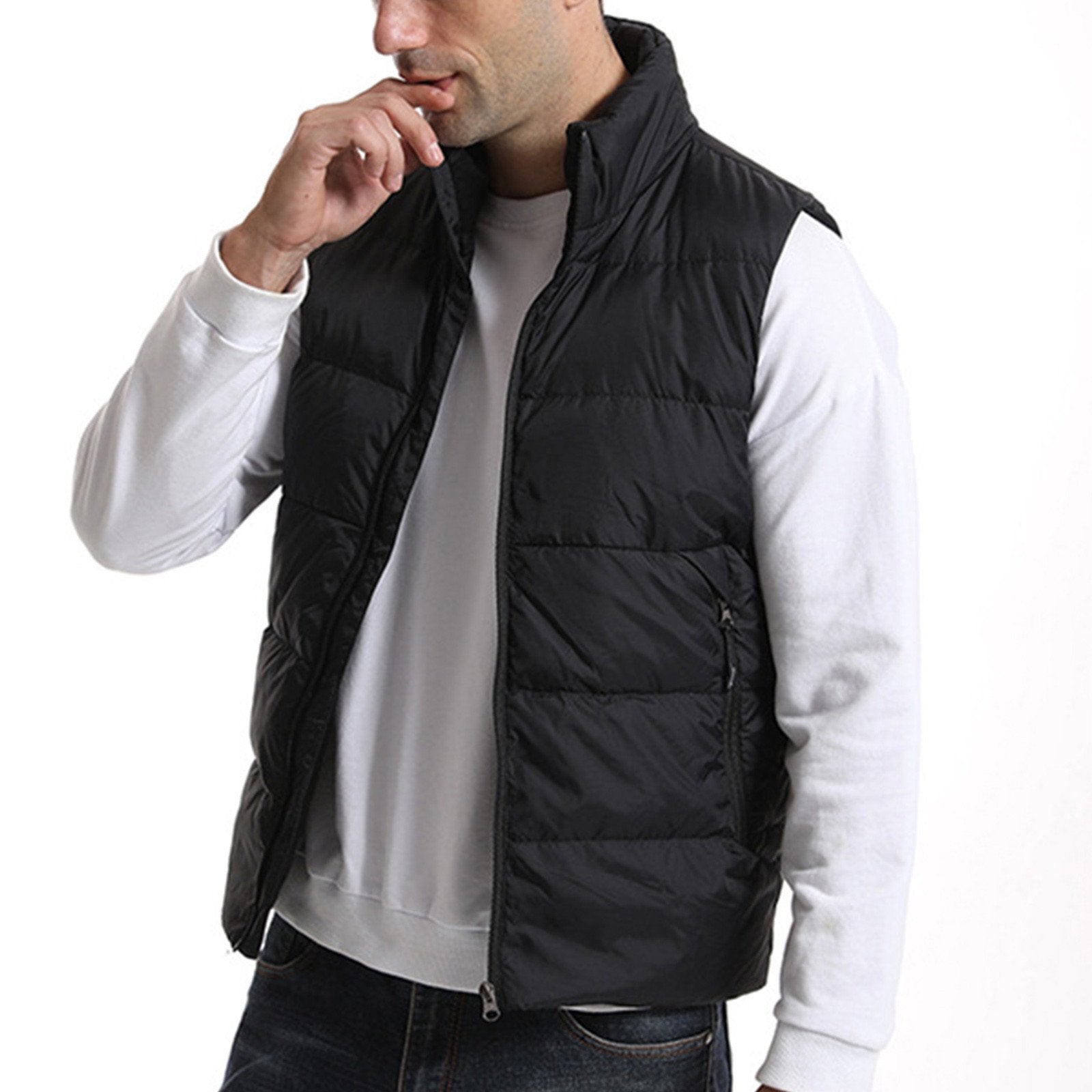 Heated Down Vest for Men Women, USB Electric Sleeveless Heated Waistcoat with 13 Heating Zones 3 Heating Levels
