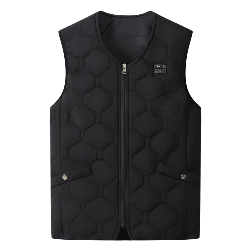 20 Heating Areas Smart Electric Heated V-Neck Vests for Men Women 3 Levels of Temperature Hoodless Casual Full Zip Warm Waistcoat