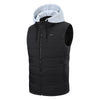 Electric Heated Hooded Gilet for Men, Dual DC/USB Port 3 Adjustable Temperature 14 Heating Zones Winter Warm Heating Vest with Detachable Hood