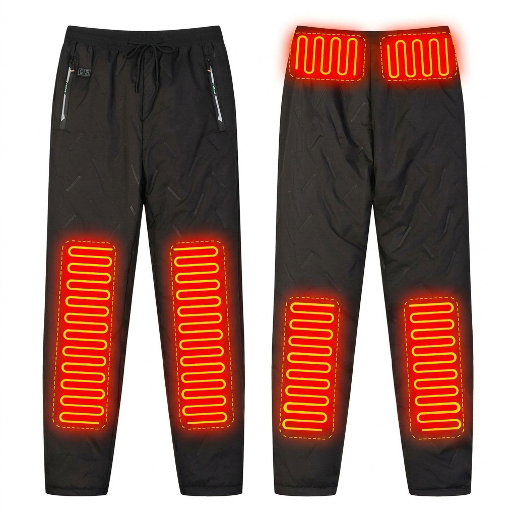 Lambswool Warm Heated Trousers for Men Women 10 Heating Zones 3 Temperature Modes Waterproof Windproof Fleece Lined Jogger Electric Thermal Sweatpants for Winter Cold Protection