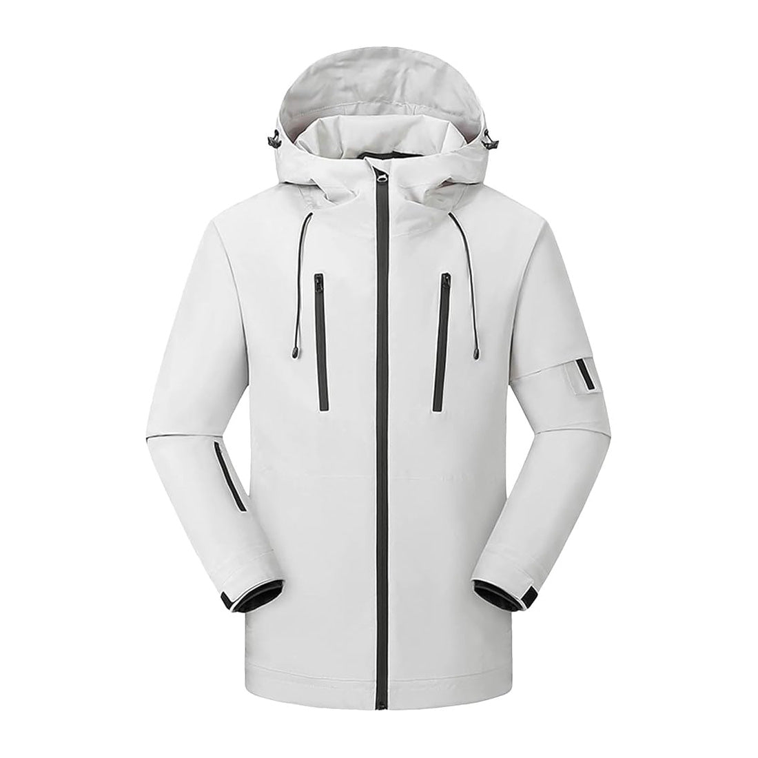 Electric Heated Hooded Ski Jacket for Men Women, 5 Heat Generation USB Powered Windbreaker Mountain Parka Heating Wear