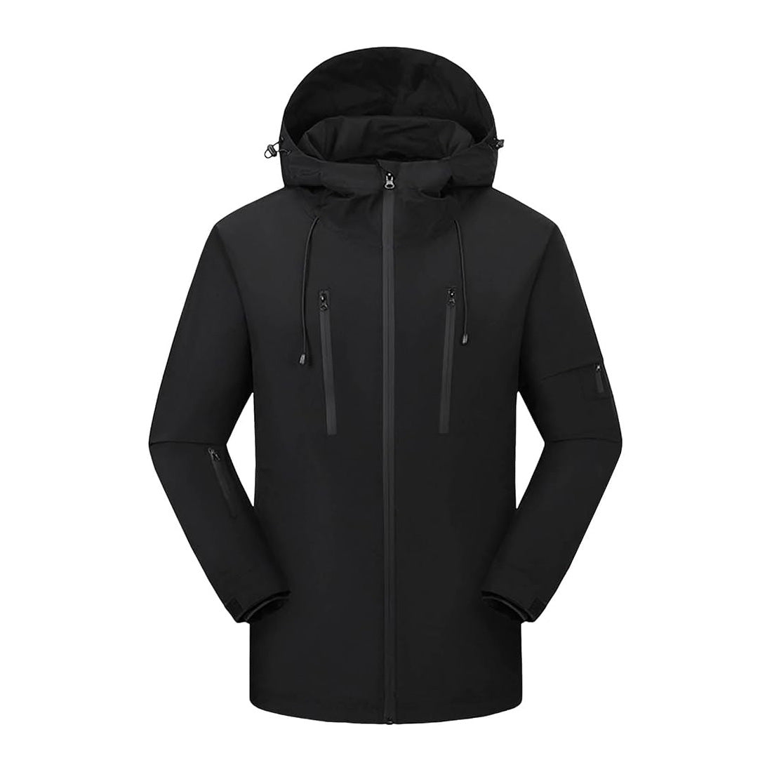 Electric Heated Hooded Ski Jacket for Men Women, 5 Heat Generation USB Powered Windbreaker Mountain Parka Heating Wear