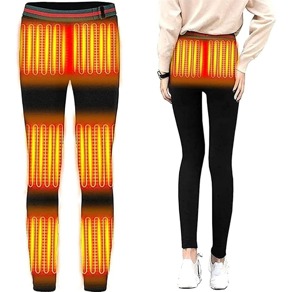 Women's Electric Heated Trousers - 8 Heating Areas, 3 Temperature Control, Waterproof Winter USB Rechargeable Warm Thermal Leggings Pants for Outdoors Skiing Camping Hiking