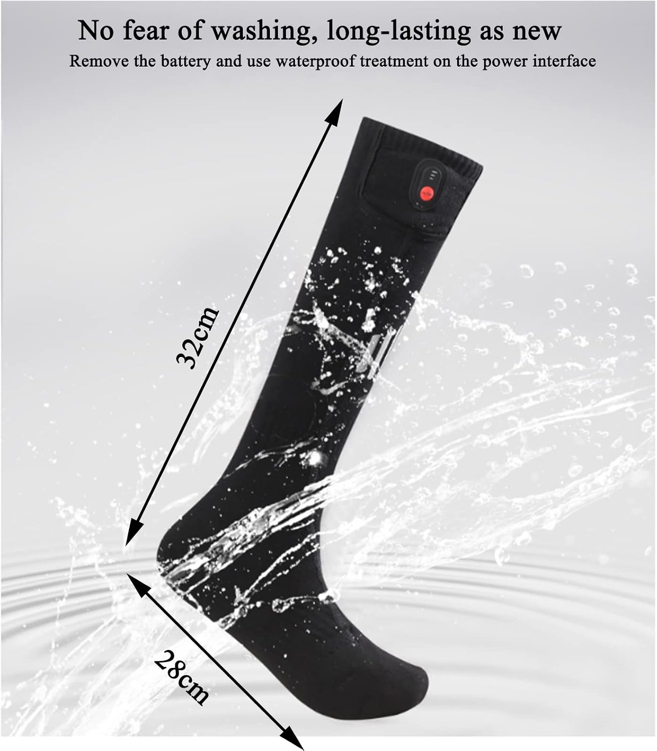 Electric Heated Thermal Socks for Men and Women Foot Warmer with 2pcs 5000mAh Rechargeable Battery Cotton Winter Socks for Skiing, Camping, and Hiking