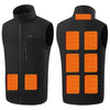 Men's Plain Heated Quilted Vest, 9 Heating Zones Sleeveless Zip Stand-Up Collar Winter Gilet Warm Electric Heat Waistcoat for Running, Hiking, Riding, Golf