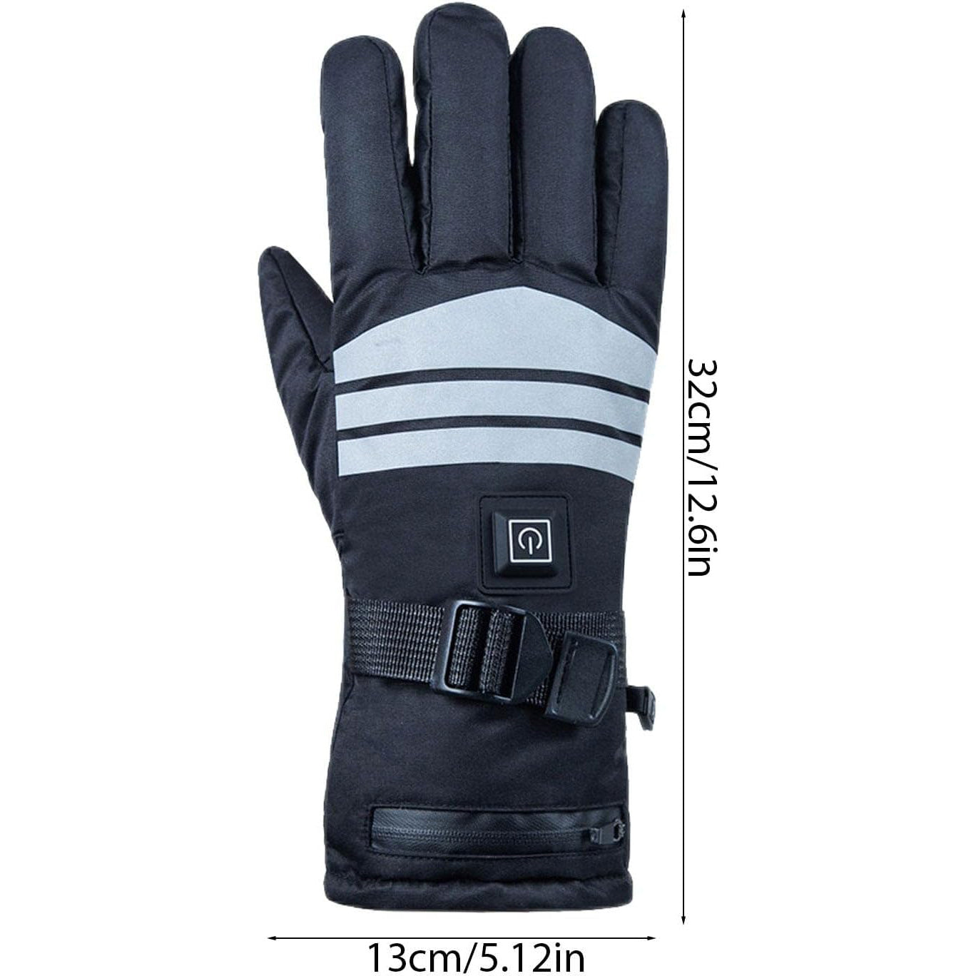 7.4 V 2*3000 mAh Rechargeable Battery Heated Gloves 3-level Temperature Adjustment Touch Panel Compatible Fleece Lined Electric Warm Gloves for Men Women Hiking Riding Skiing Camping Motorcycle