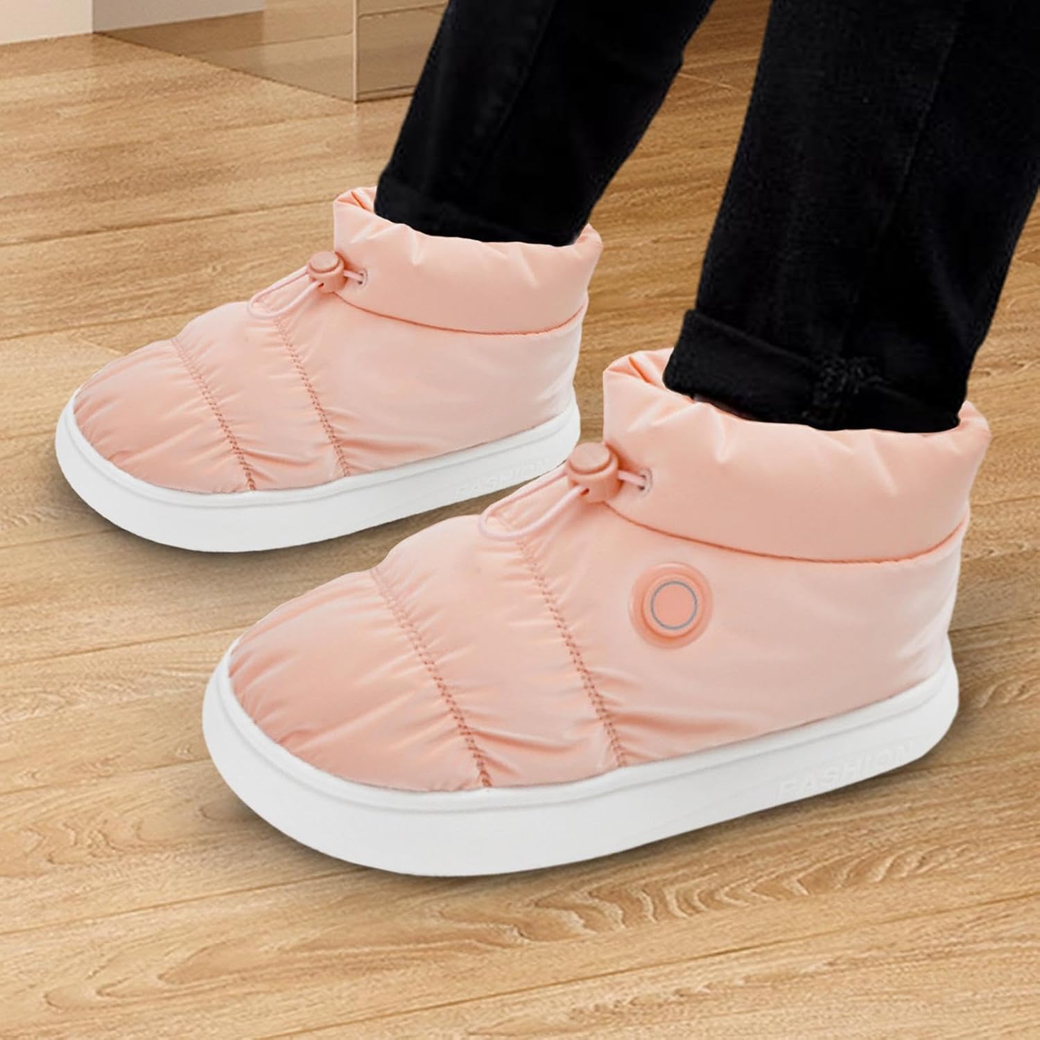 Rechargeable Electric Heated Shoes for Men Women with 2*8500mAh Batteries 3-level Temperature Adjustment 45℃/55℃/65℃ Winter Snow Short Boots Foot Warmer