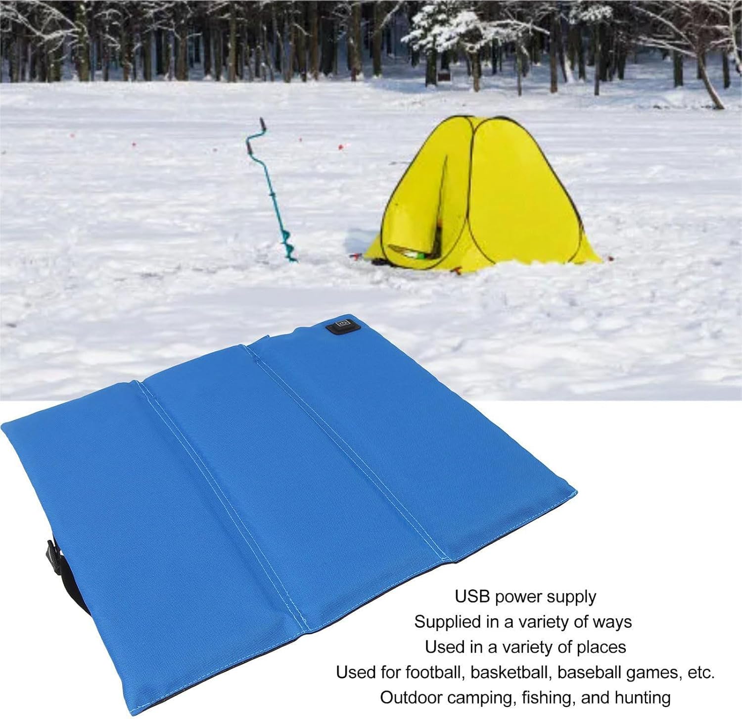 USB Run Pliable Stadium Seat Warmer Modifiable Thermoregulation Thin University Fabric Construction USB Warmed Seat Pillow