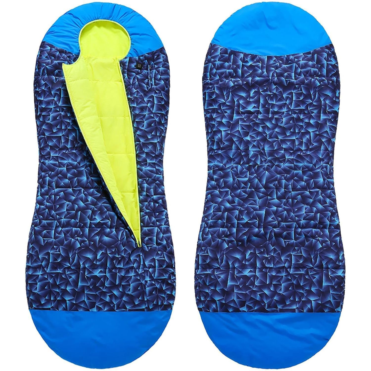 Outdoor Heated Sleeping Bag Camouflage Blue 5V 2A USB Charging Adjustable Temperature for Travel Hiking Camping Made of Polyester Fluffy Cotton