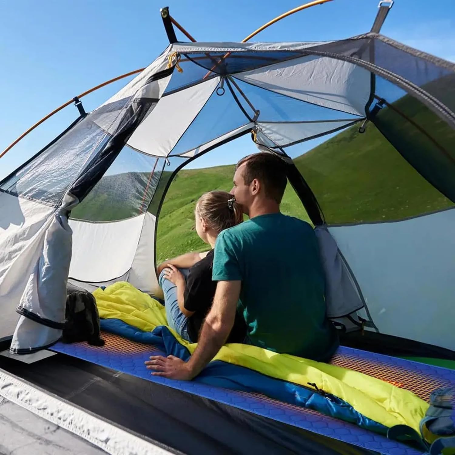 Heated Sleeping Bag Liner - 7 Heating Zones 3-Level Adjustable USB Electric Heating Sleeping Bag Pads Heated Mat for Outdoor Camping Tent Sleeping Mattress Thermalpad Foot Warmer - Firoth