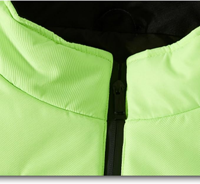 Green High Visibility Work Utility Heated Vest for Men Women, 25 Heating Zones 3 Adjustable Temperature Electric Hi-Vis Heated Gilet Body Warmer Outerwear Lightweight Waistcoat