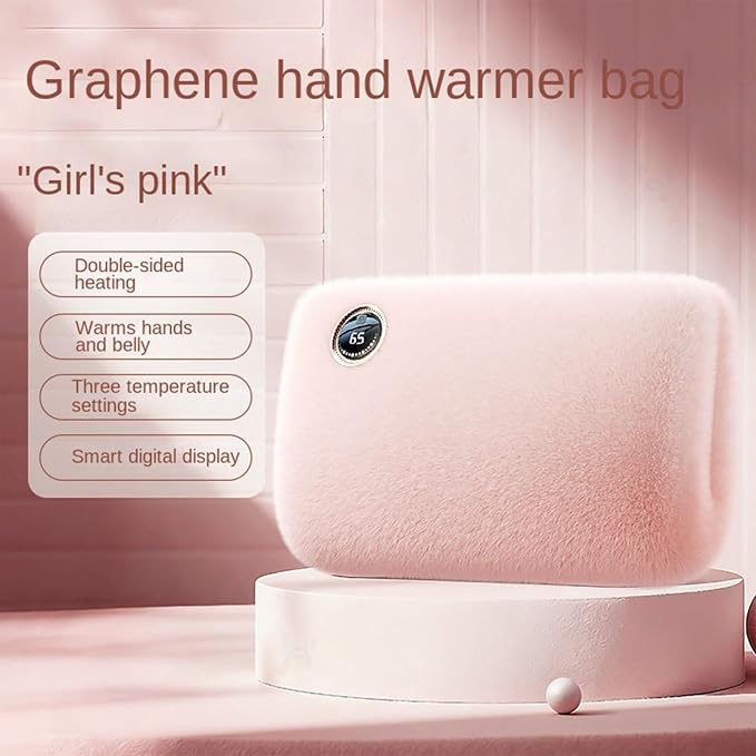 Hand Muff 3 Heating Levels Plug In Waterless Winter Pouch, Plush Hand Heater for Women Men Cold Weather Indoor Home Office Travel
