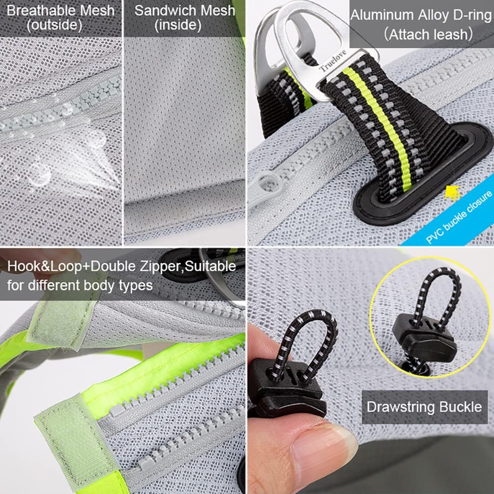 Dog Cooling Vest Summer Evaporative Harness Cooler Reflective Jacket with Cold Pack