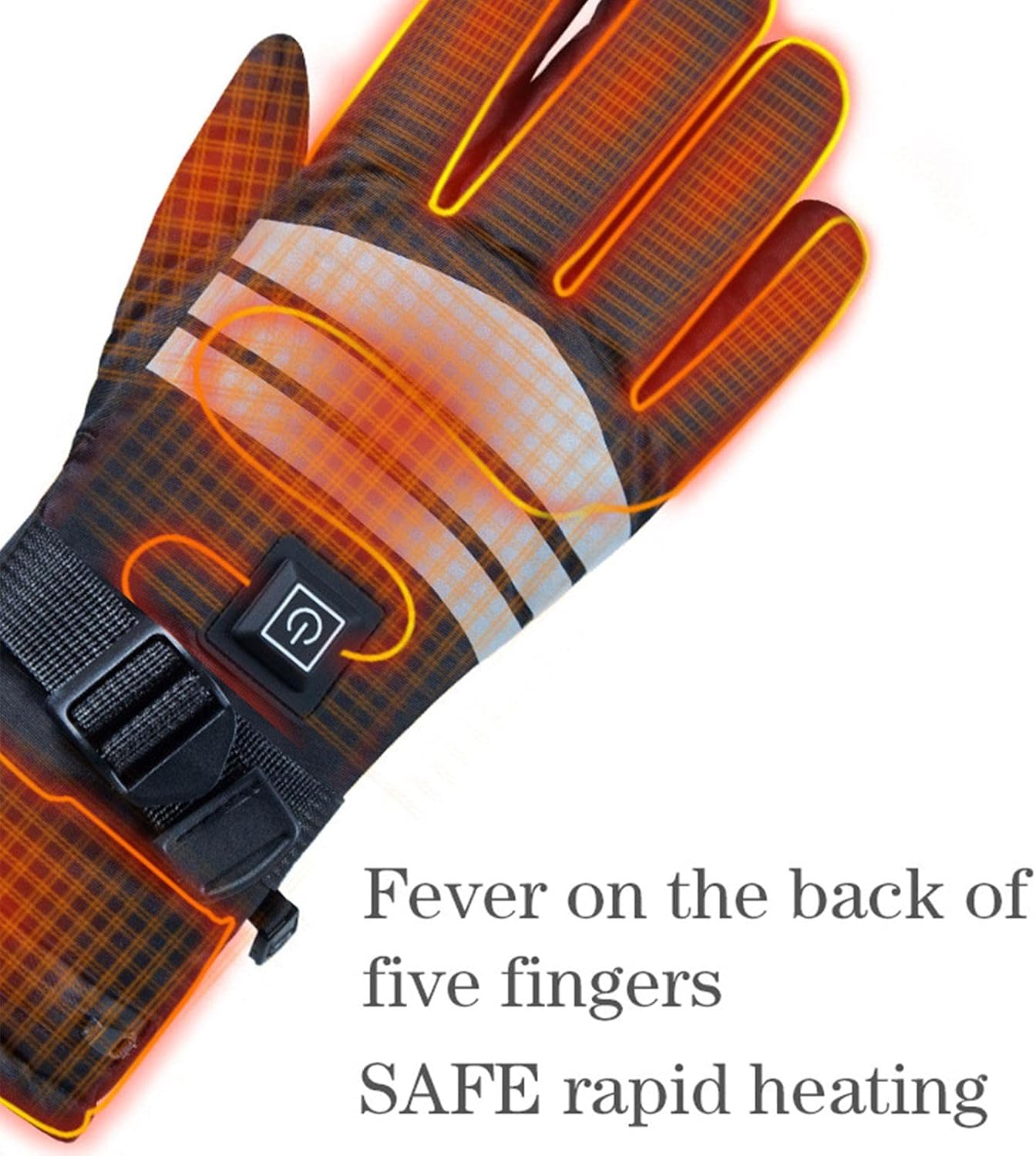 7.4 V 2*3000 mAh Rechargeable Battery Heated Gloves 3-level Temperature Adjustment Touch Panel Compatible Fleece Lined Electric Warm Gloves for Men Women Hiking Riding Skiing Camping Motorcycle