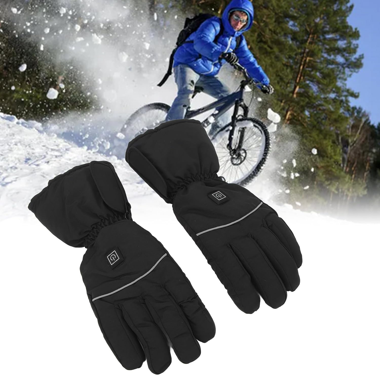 Touch Screen Heated Gloves with 2*8500mAh Batteries 3 Heating Mode Electric Heated Gloves for Sports Outdoor Hiking Riding Skiing Camping Motorcycle