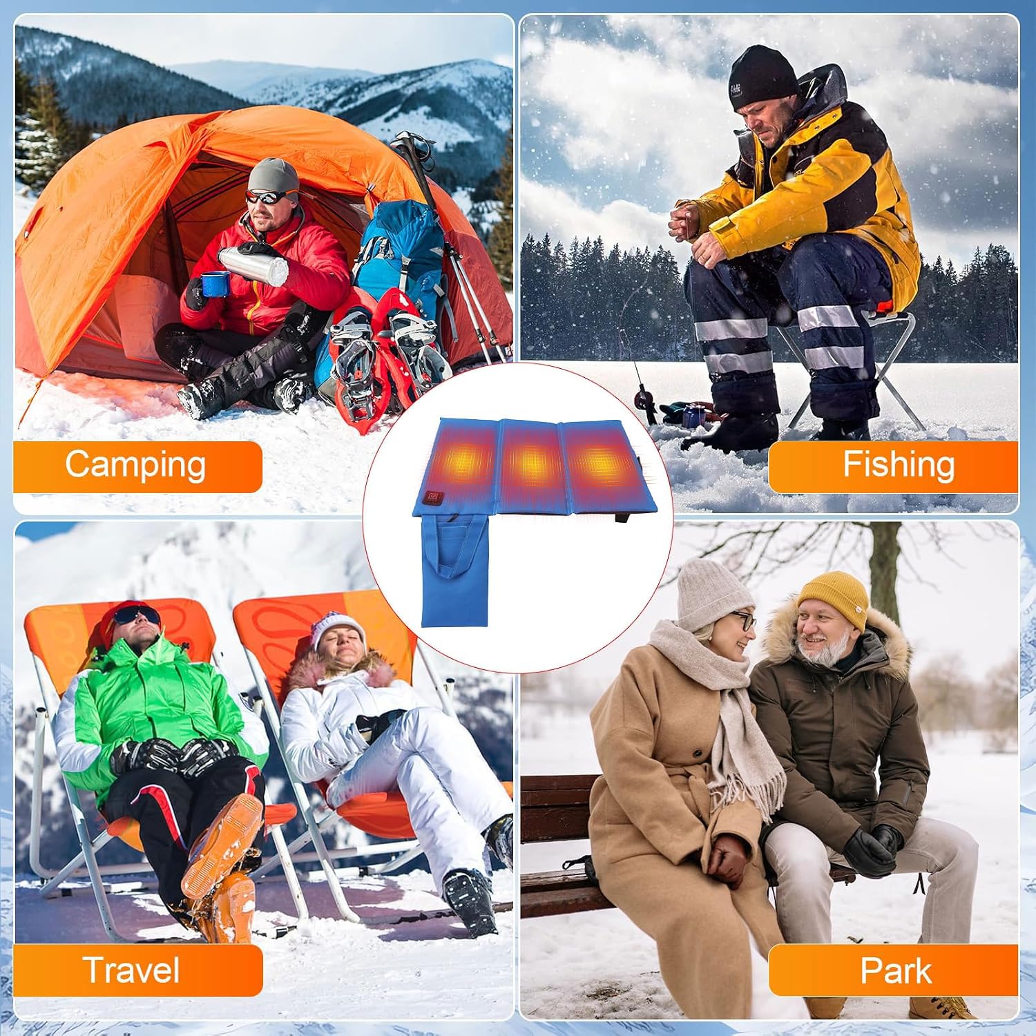 USB Run Pliable Stadium Seat Warmer Modifiable Thermoregulation Thin University Fabric Construction USB Warmed Seat Pillow