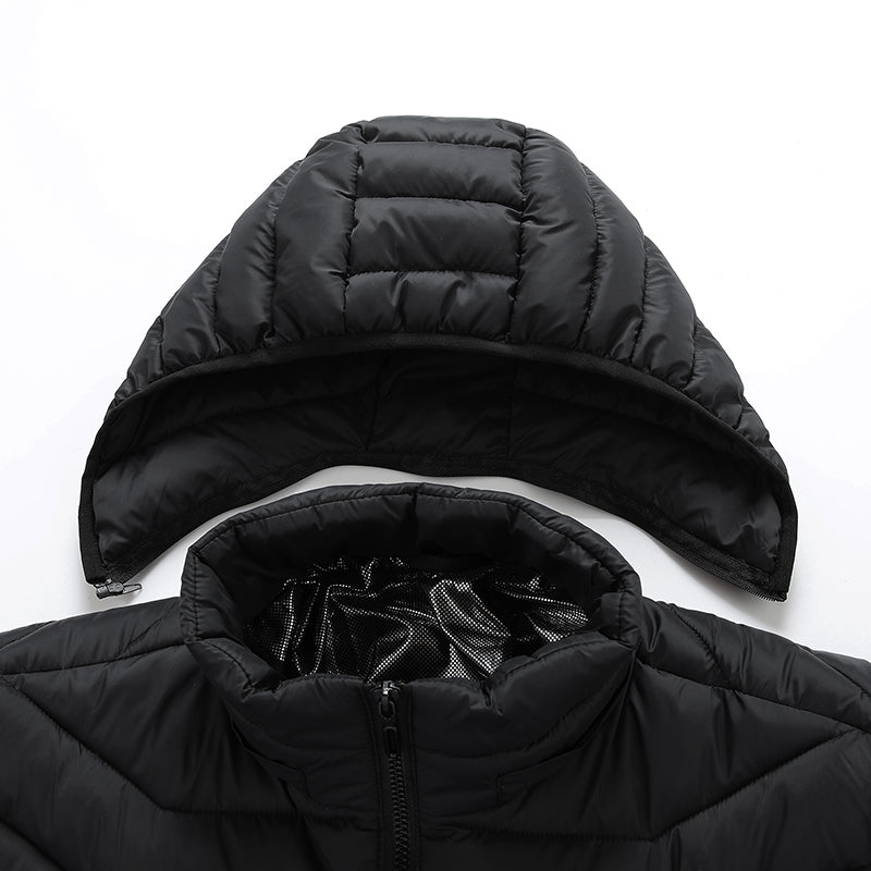 Dual Control 11 Heating Zones Heated Jacket for Women Men USB Electric Charging Heater Thermal Long Sleeve Cotton Winter Coat
