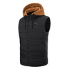 Electric Heated Hooded Gilet for Men, Dual DC/USB Port 3 Adjustable Temperature 14 Heating Zones Winter Warm Heating Vest with Detachable Hood