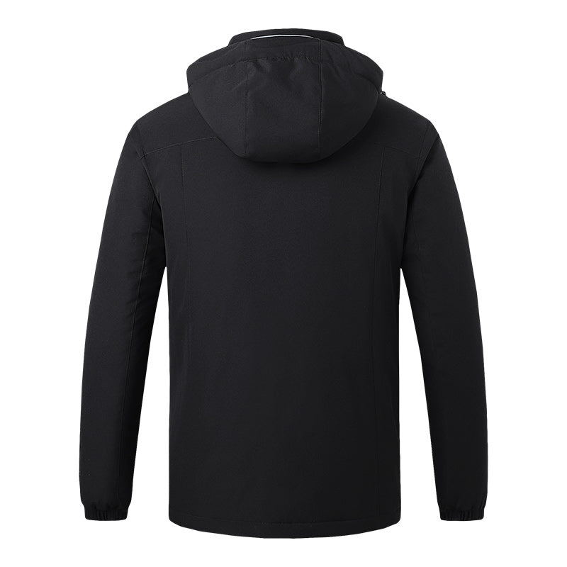 Soft Shell Electric Heated Jacket for Men Women with Detachable Hood 8 Heating Zones 3 Levels of Temperature Control Heating Winter Coat for Outdoor Hiking Skiing Hunting