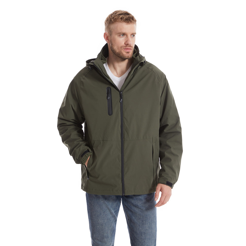 3-in-1 Heated Windbreaker for Men Women 15 Heating Zones 3 Levels of Temperature Adjustment USB Electric Windproof Thermal Jackets for Outdoor Skiing Hiking Camping