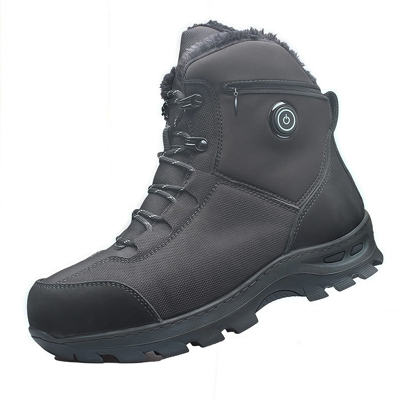 Heated Sneakers for Women Men Warm Fur Lined Heated Short Boot with Rechargeable 10000mAh Battery 5-level Temperature Adjustment Anti-Skid Sole Keep Feet Warm for Winter