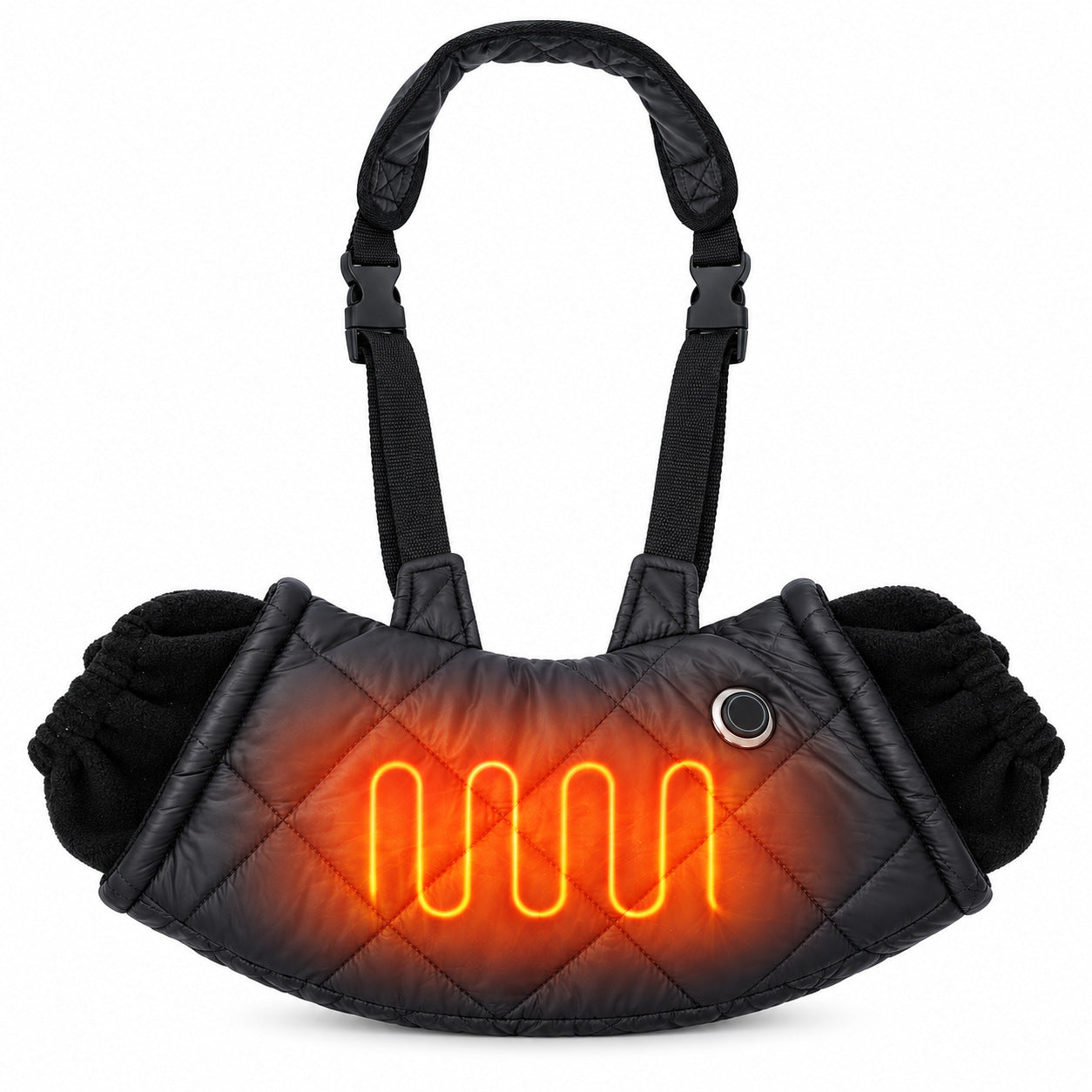 Rechargeable Heated Hand Muff, USB Throw Neck Hand Warmer Cushion 5 Gears, Hand Warmer Bag, Adjustable Strap for Outdoor Activities Golf, Hiking, Snow, Football, Camping
