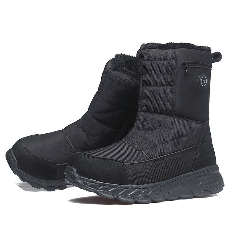 High-top Heated Snow Boots for Women Men with 10000mAh Battery 5-level Temperature Adjustment Rechargeable Electric Foot Warmers for Outdoor and Hunting
