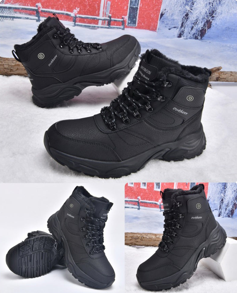 Heated Boots for Men Women, Waterproof Winter Snow Boots with 2*7000mAh Rechargeable Batteries, 3-Level Warming, Electric Foot Warmer for Indoor & Outdoor Use, Heated House Slippers