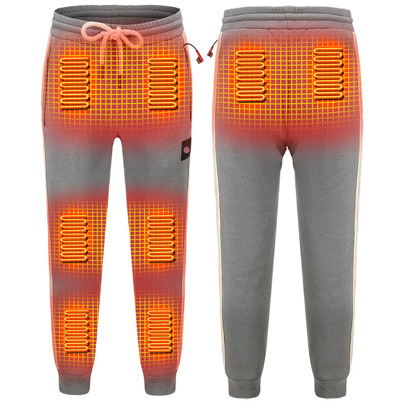 Winter Electric Heated Pants for Women Men, 3-Level Temperature Control, 8 Heating Areas, USB Electric Fleece Thermal Trousers