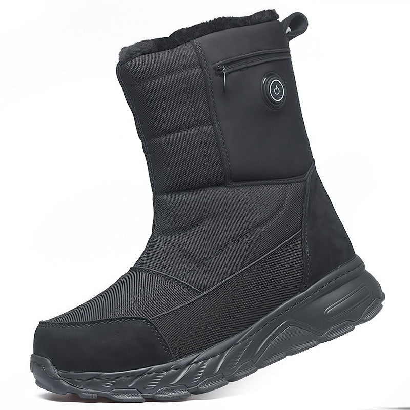 High-top Heated Snow Boots for Women Men with 10000mAh Battery 5-level Temperature Adjustment Rechargeable Electric Foot Warmers for Outdoor and Hunting