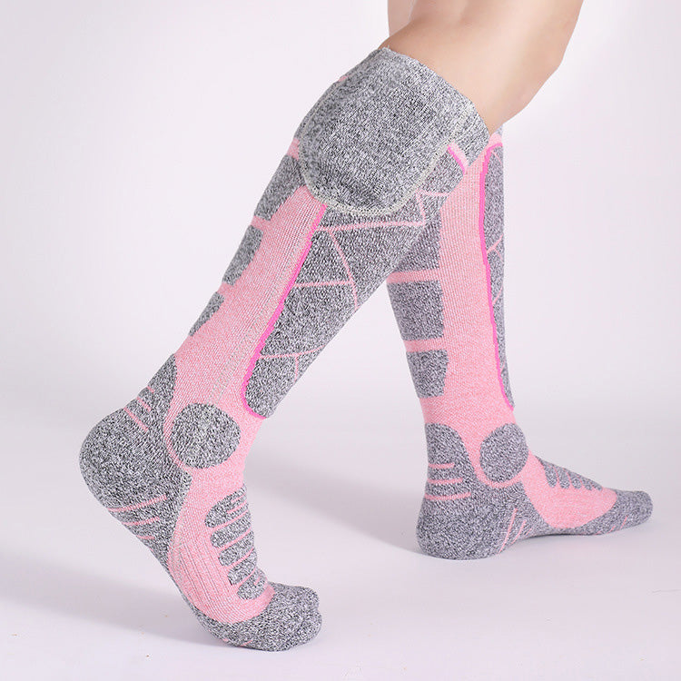 APP Remote Control Heated Long Socks with 2pcs 5000mAh Rechargeable Battery 3 Temperature Levels Foot Warmer Socks for Men Women