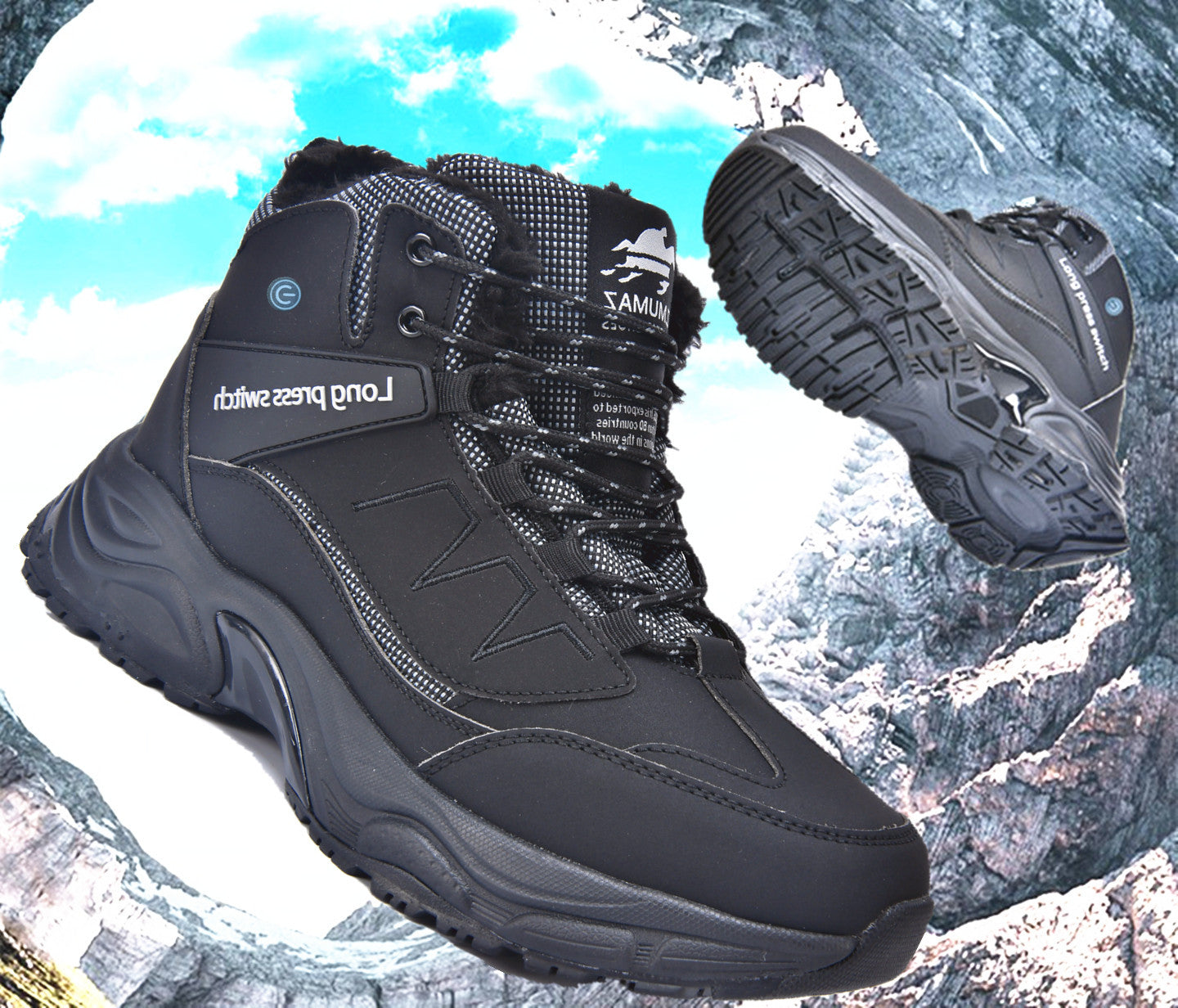 Electric Rechargeable Heated Sneakers for Women Men With 2*6000mAh Rechargeable Batteries, 3-Level Heating Models, 40℃-65℃ Winter Shoes for Indoor Outdoor Activities