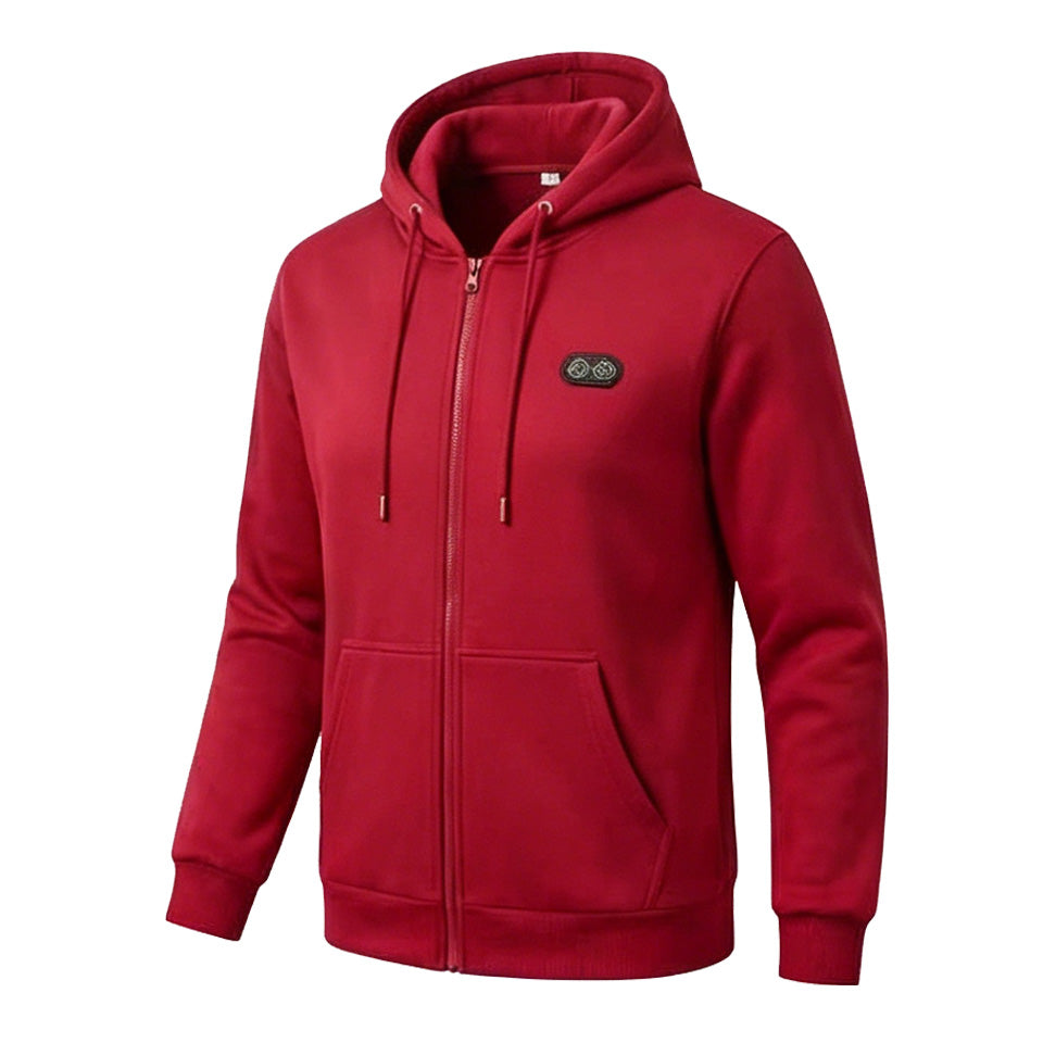 Heated Hoodie for Women Men Fleece Lined Zip Up Electric Hooded Sweatshirt with 17 Heating Zones - Firoth