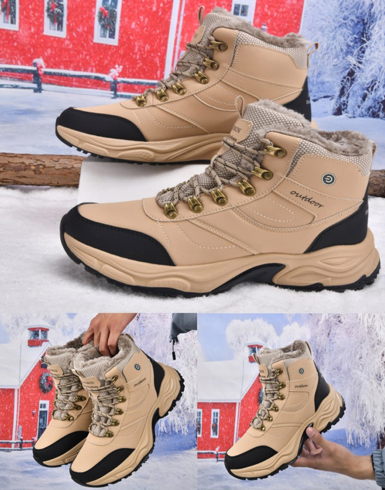 Heated Boots for Men Women, Waterproof Winter Snow Boots with 2*7000mAh Rechargeable Batteries, 3-Level Warming, Electric Foot Warmer for Indoor & Outdoor Use, Heated House Slippers