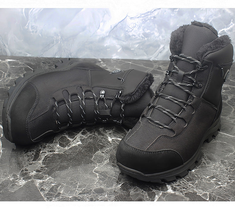 Heated Sneakers for Women Men Warm Fur Lined Heated Short Boot with Rechargeable 10000mAh Battery 5-level Temperature Adjustment Anti-Skid Sole Keep Feet Warm for Winter