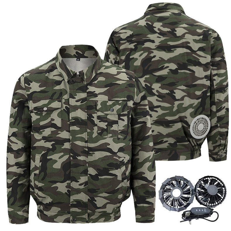Summer Cooling Fan Jacket for Men Women, Adjustable 4-Speed Wearable Air Conditioning Workwear for Construction Gardening Outdoor Activities Fishing Hiking Workers