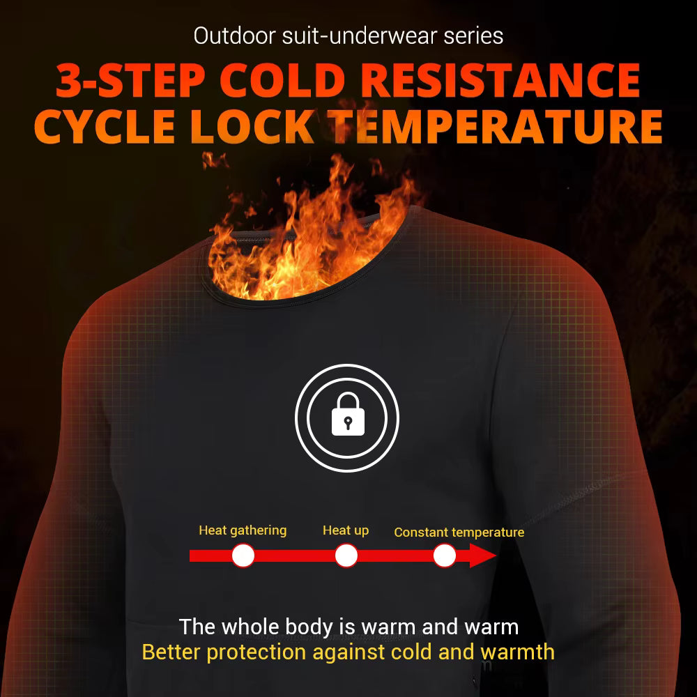 Women's Velvet Heated Underwear, 42 Heating Zones Electric Heat Base Tops and Bottom, Winter Long Sleeve Crew Neck Warm Base Shirt and Pant