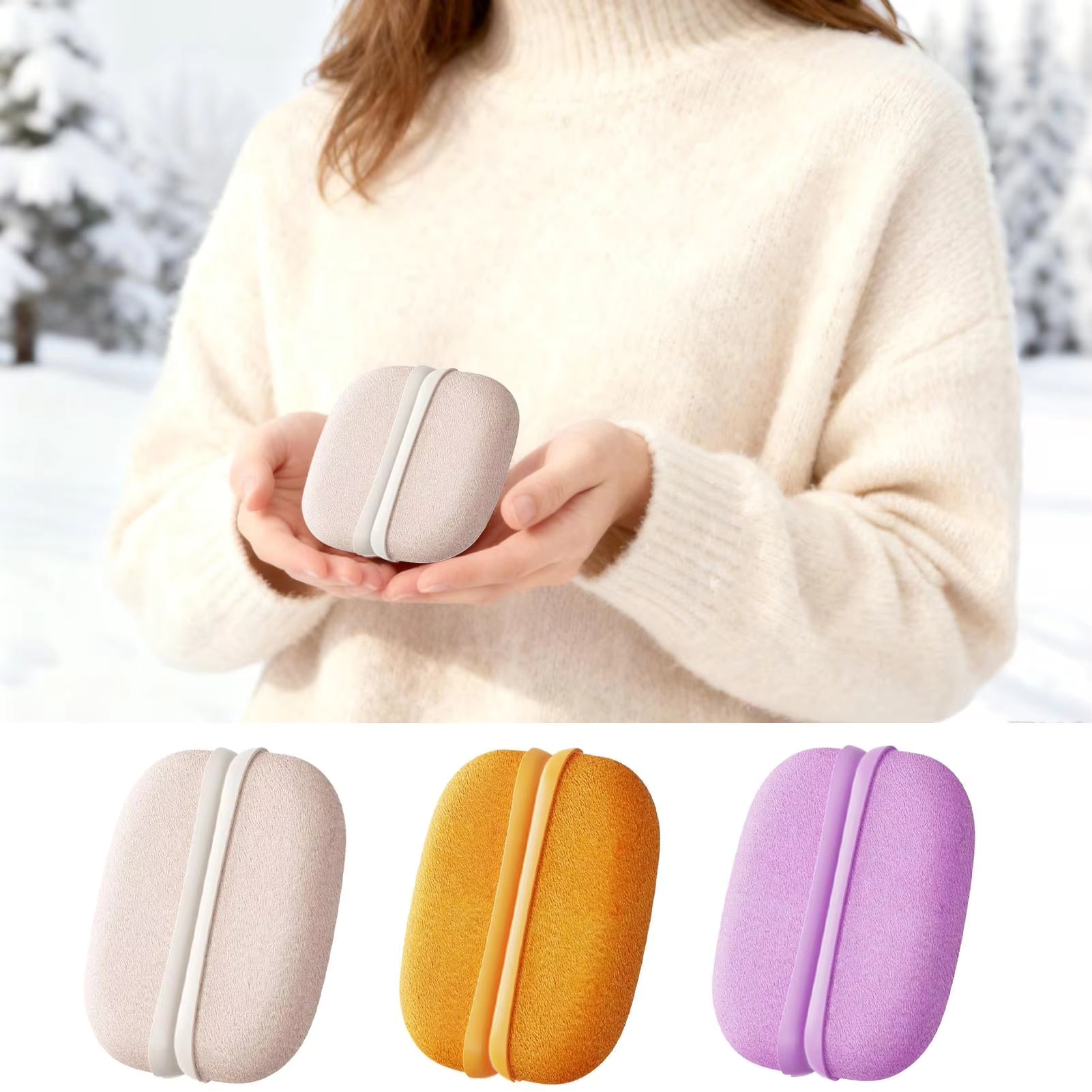 Portable Hand Warmer 2 Pieces, Smart Constant Temperature Double-sided Heating Comfortable French Velvet Pocket Warmer