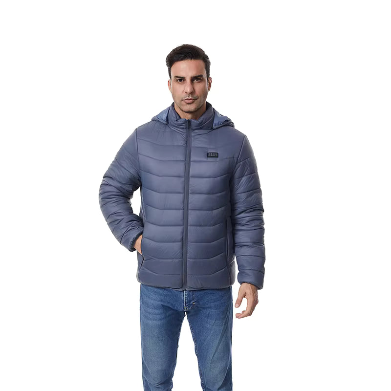 Long Sleeve Heated Hooded Jacket for Men Women, Winter Warm USB Charging Electric Body Warmer Heated Coats with Independent Control of 4 Zones 27 Heating Pads 3 Temperature Levels