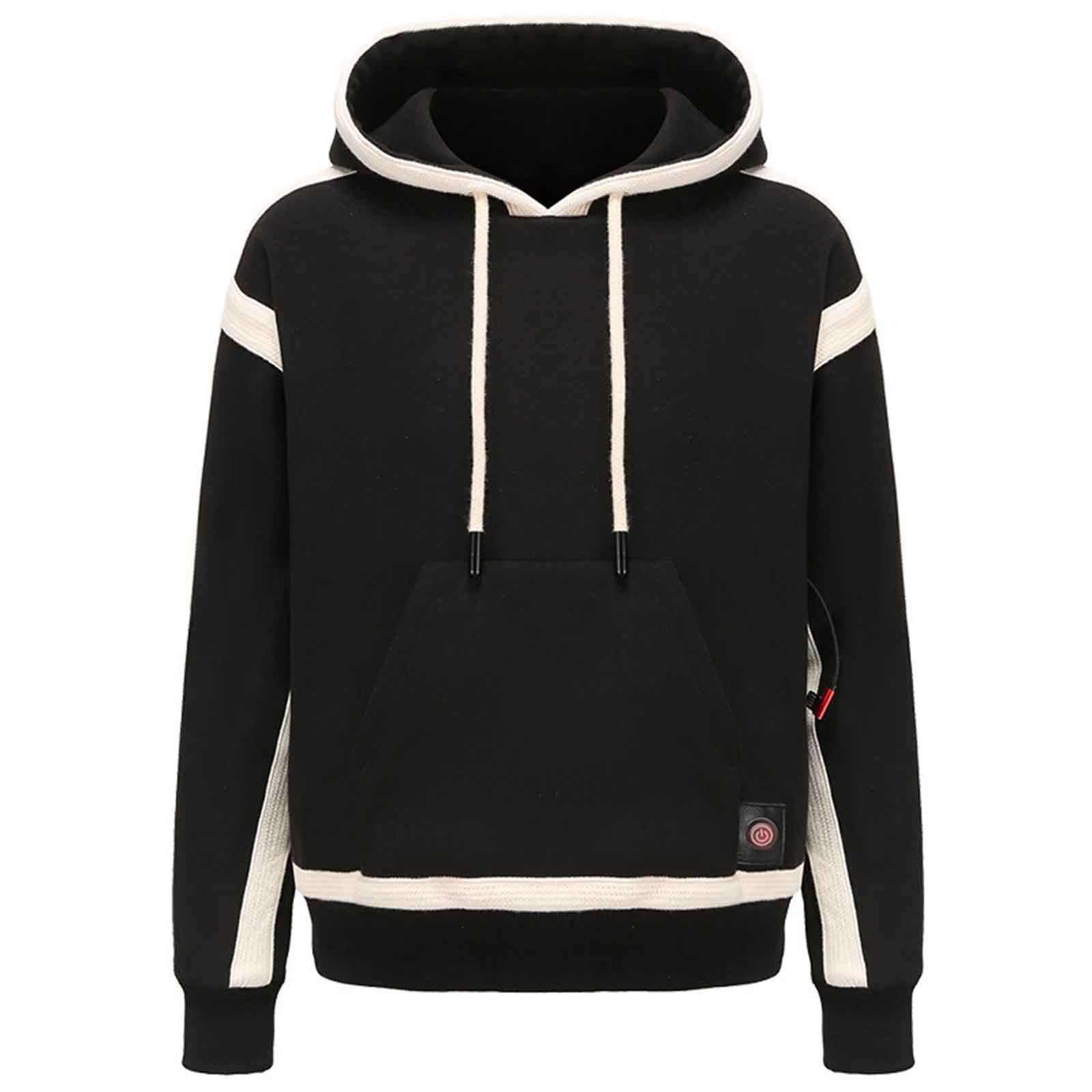Smart Electric Heated Sweatshirt for Men Women, 9 Heating Zones USB Charging Three-Speed Temperature Long Sleeve Blouse Hoodies Thermal Tops
