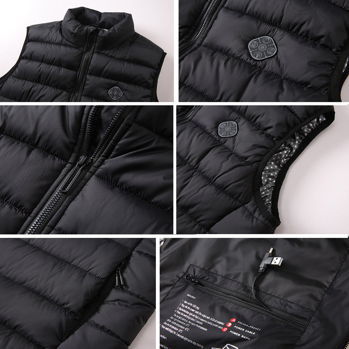 Heated Vest for Men Women, 28 Heating Zones 3-Temperature Control & Carbon Fiber Heating Stand Collar Zip Up Waterproof Windproof Sleeveless Gilet