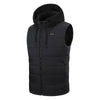 Electric Heated Hooded Gilet for Men, Dual DC/USB Port 3 Adjustable Temperature 14 Heating Zones Winter Warm Heating Vest with Detachable Hood