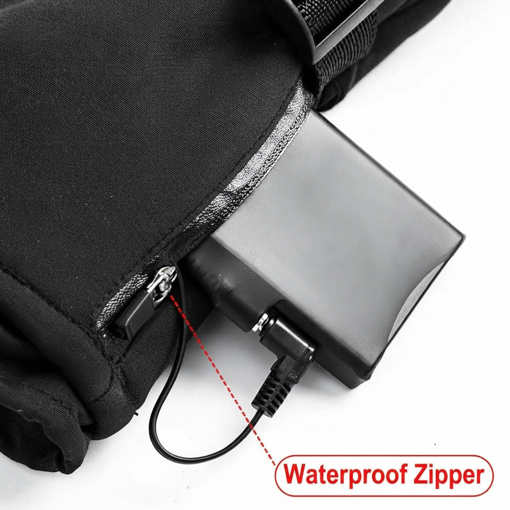 7.4V 2*3000mAh Rechargeable Heated Motorcycle Gloves Winter Touchscreen Windproof Cold Resistant Gloves for Riding, ATV, UTV, Snowmobile