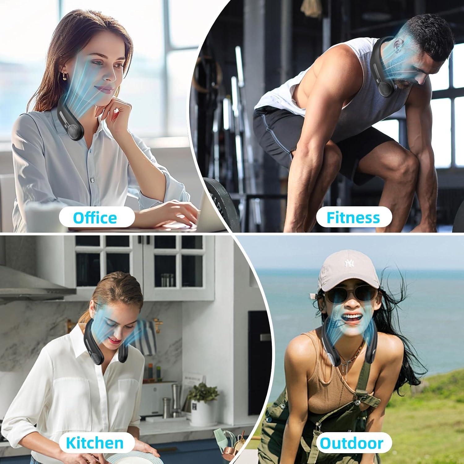 rechargeable cooling neck fans