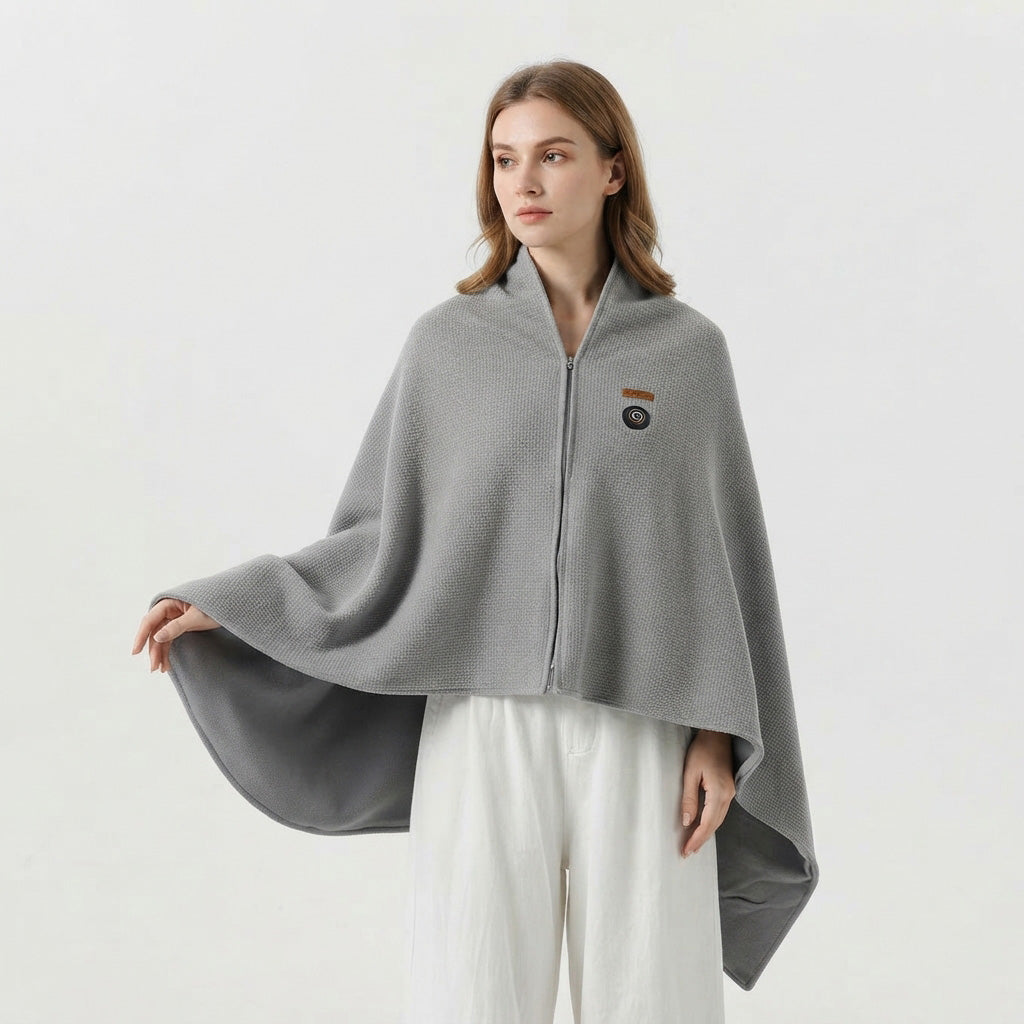 USB Heated Blanket Electric Throw, Super Cozy Soft Wearable Shawl With Zipper Wearable Portable Throw Wrap Washable, Auto Shut Off